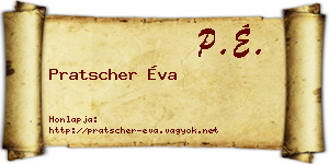 Pratscher Éva névjegykártya